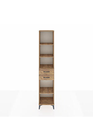 Arges Dolap 4 Raflı 3 Çekmeceli 44x30x221 Çam-Çam