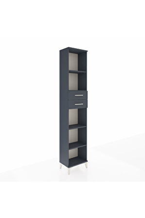 Arges Dolap 4 Raflı 2 Çekmeceli 44x30x221 Antrasit-Antrasit