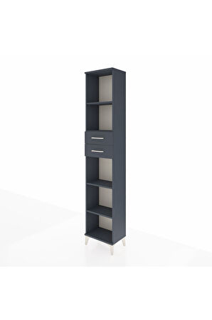 Arges Dolap 4 Raflı 2 Çekmeceli 44x30x221 Antrasit-Antrasit