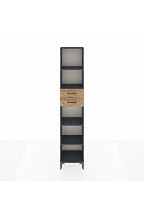 Arges Dolap 4 Raflı 2 Çekmeceli 44x30x221 Antrasit-Çam