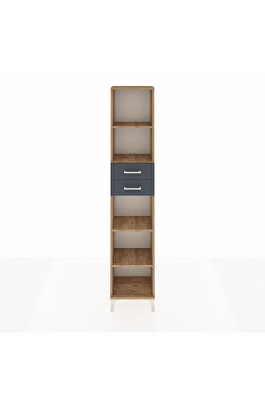 Arges Dolap 4 Raflı 2 Çekmeceli 44x30x221 Çam-Antrasit