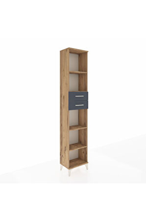 Arges Dolap 4 Raflı 2 Çekmeceli 44x30x221 Çam-Antrasit