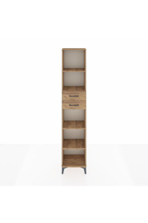 Arges Dolap 4 Raflı 2 Çekmeceli 44x30x221 Çam-Çam