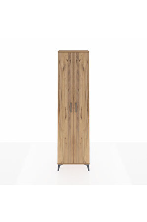 Arges Dolap 3 Raflı 2 Kapaklı Tek Askılı 60x30x221 Çam-Çam