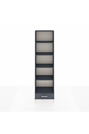 Arges Dolap 5 Raflı Tek Çekmeceli 60x30x221 Antrasit-Antrasit