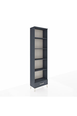 Arges Dolap 5 Raflı Tek Çekmeceli 60x30x221 Antrasit-Antrasit