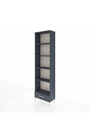 Arges Dolap 5 Raflı Tek Çekmeceli 60x30x221 Antrasit-Antrasit