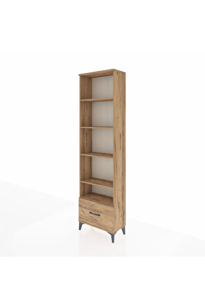 Arges Dolap 5 Raflı Tek Çekmeceli 60x30x221 Çam-Çam