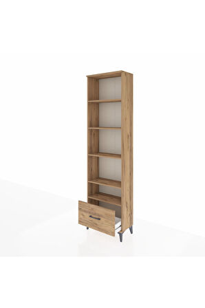 Arges Dolap 5 Raflı Tek Çekmeceli 60x30x221 Çam-Çam