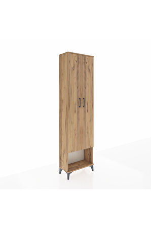 Arges Dolap 3 Raflı 2 Kapaklı Tek Askılı 60x30x221 Çam-Çam