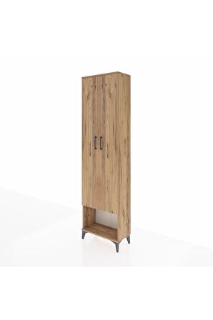 Arges Dolap 3 Raflı 2 Kapaklı Tek Askılı 60x30x221 Çam-Çam