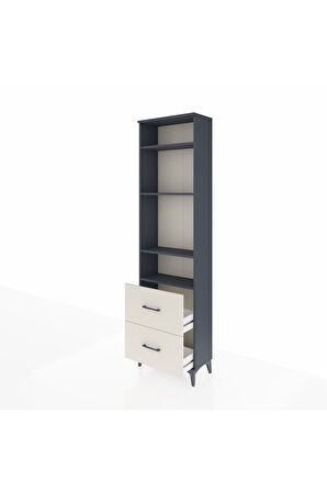 Arges Dolap 4 Raflı 2 Çekmeceli 60x30x221 Antrasit-Aytaşı
