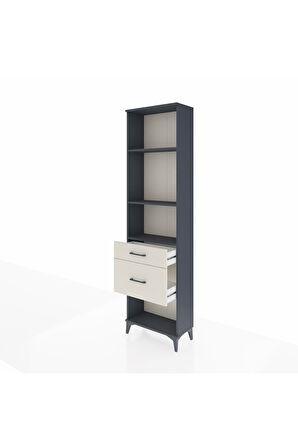 Arges Dolap 3 Raflı 2 Çekmeceli 60x30x221 Antrasit-Aytaşı