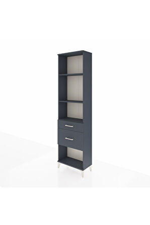 Arges Dolap 3 Raflı 2 Çekmeceli 60x30x221 Antrasit-Antrasit