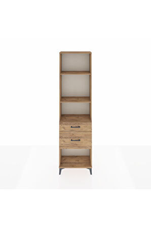 Arges Dolap 3 Raflı 2 Çekmeceli 60x30x221 Çam-Çam