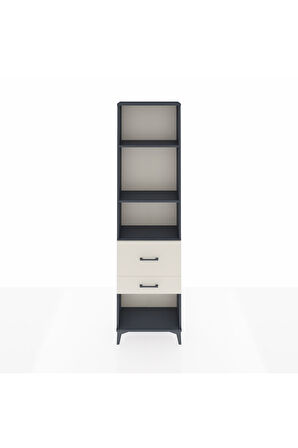Arges Dolap 3 Raflı 2 Çekmeceli 60x30x221 Antrasit-Aytaşı