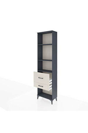 Arges Dolap 3 Raflı 2 Çekmeceli 60x30x221 Antrasit-Aytaşı