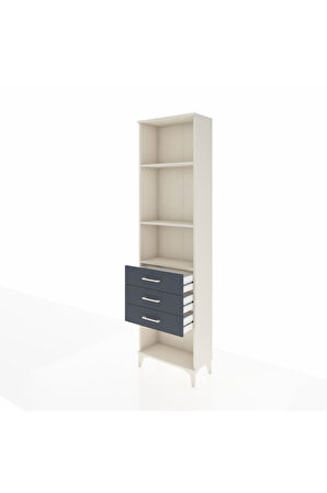 Arges Dolap 3 Raflı 3 Çekmeceli 60x30x221 Aytaşı-Antrasit