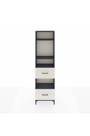 Arges Dolap 4 Raflı 2 Çekmeceli 60x30x221 Antrasit-Aytaşı