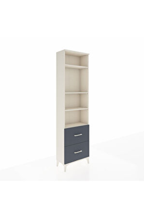Arges Dolap 4 Raflı 2 Çekmeceli 60x30x221 Aytaşı-Antrasit