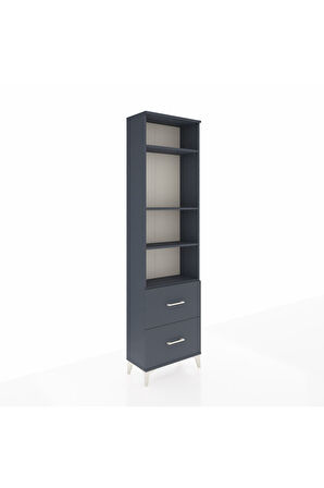 Arges Dolap 4 Raflı 2 Çekmeceli 60x30x221 Antrasit-Antrasit