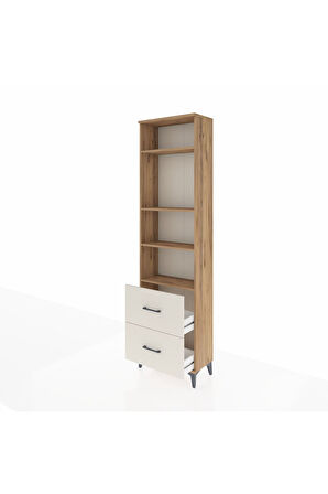 Arges Dolap 4 Raflı 2 Çekmeceli 60x30x221 Çam-Aytaşı
