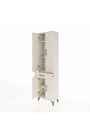 Arges Dolap 4 Raflı Tek Çekmeceli 4 Kapaklı 60x30x221 Aytaşı-Aytaşı