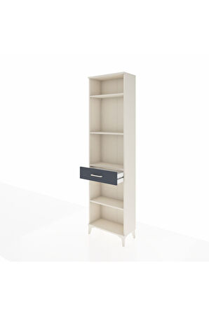 Arges Dolap 4 Raflı Tek Çekmeceli 60x30x221 Aytaşı-Antrasit