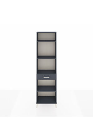 Arges Dolap 4 Raflı Tek Çekmeceli 60x30x221 Antrasit-Antrasit