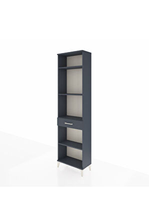 Arges Dolap 4 Raflı Tek Çekmeceli 60x30x221 Antrasit-Antrasit