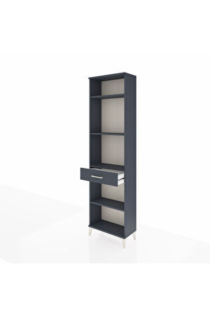 Arges Dolap 4 Raflı Tek Çekmeceli 60x30x221 Antrasit-Antrasit