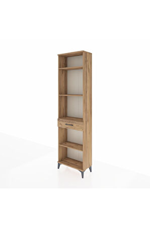 Arges Dolap 4 Raflı Tek Çekmeceli 60x30x221 Çam-Çam