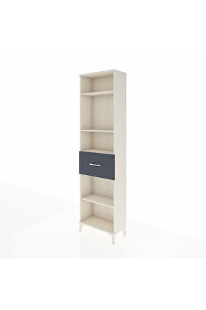 Arges Dolap 4 Raflı Tek Çekmeceli 60x30x221 Aytaşı-Antrasit