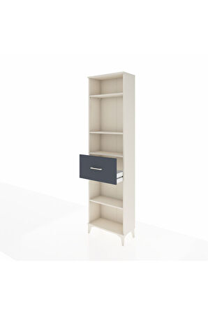 Arges Dolap 4 Raflı Tek Çekmeceli 60x30x221 Aytaşı-Antrasit