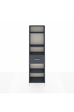 Arges Dolap 4 Raflı Tek Çekmeceli 60x30x221 Antrasit-Antrasit