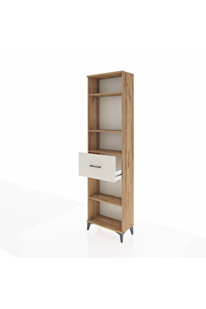 Arges Dolap 4 Raflı Tek Çekmeceli 60x30x221 Çam-Aytaşı