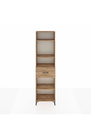 Arges Dolap 4 Raflı Tek Çekmeceli 60x30x221 Çam-Çam