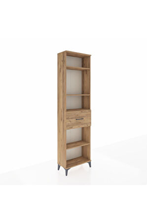 Arges Dolap 4 Raflı Tek Çekmeceli 60x30x221 Çam-Çam