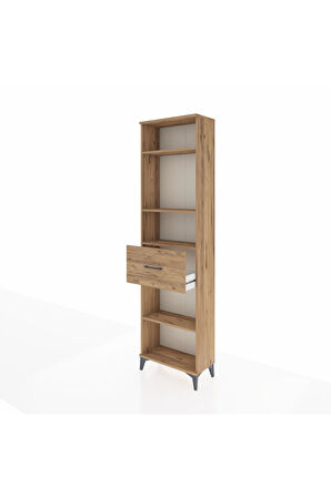 Arges Dolap 4 Raflı Tek Çekmeceli 60x30x221 Çam-Çam