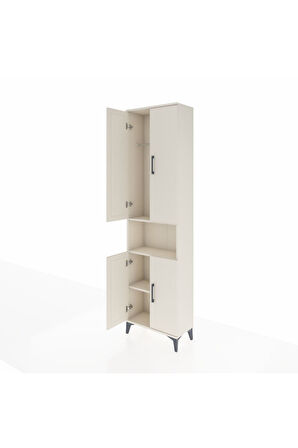 Arges Dolap 3 Raflı 4 Kapaklı Tek Askılı 60x30x221 Aytaşı-Aytaşı