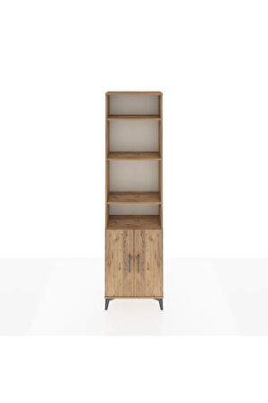 Arges Dolap 5 Raflı 2 Kapaklı 60x30x221 Çam-Çam