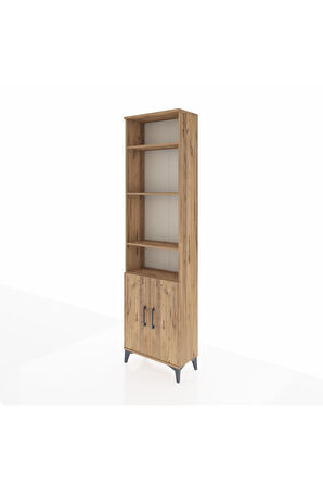 Arges Dolap 5 Raflı 2 Kapaklı 60x30x221 Çam-Çam