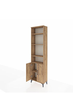 Arges Dolap 5 Raflı 2 Kapaklı 60x30x221 Çam-Çam