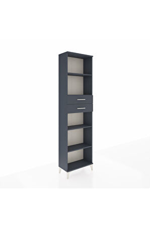 Arges Dolap 4 Raflı 2 Çekmeceli 60x30x221 Antrasit-Antrasit