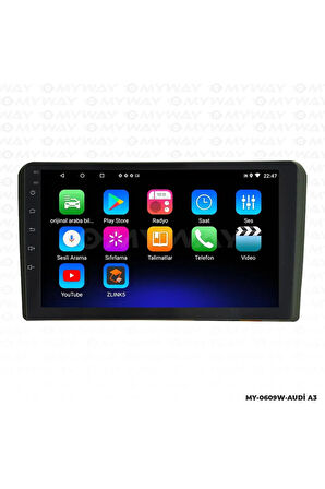 Oto Multimedya Audi A3 Ser. S Unı - 2 Gb 32 Gb Hdd 9 Inch Ekr. Carplay And. 12 Navigasyon Cihazı Myw