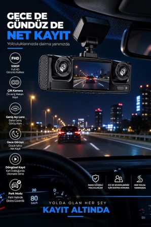 Full HD 1080P Döngüsel Kayıtlı Araç Kamerası