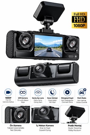 Full HD 1080P Döngüsel Kayıtlı Araç Kamerası
