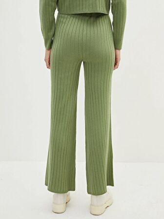 Kadın Beli Lastikli Düz Triko Pantolon
