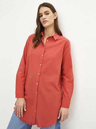 Düz Uzun Kollu Kadın Gömlek Tunik