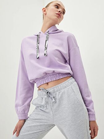 Düz Uzun Kollu Kadın Hoodie